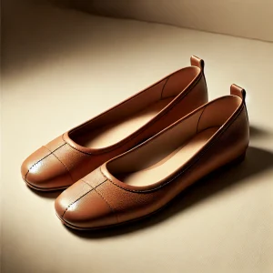 brown leather chic flat